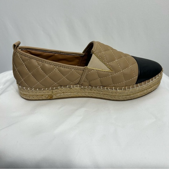 Steve Madden Palamo Quilted two tone Stitched Espadrille Natural Loafers Sz. 6.5 - Picture 8 of 15